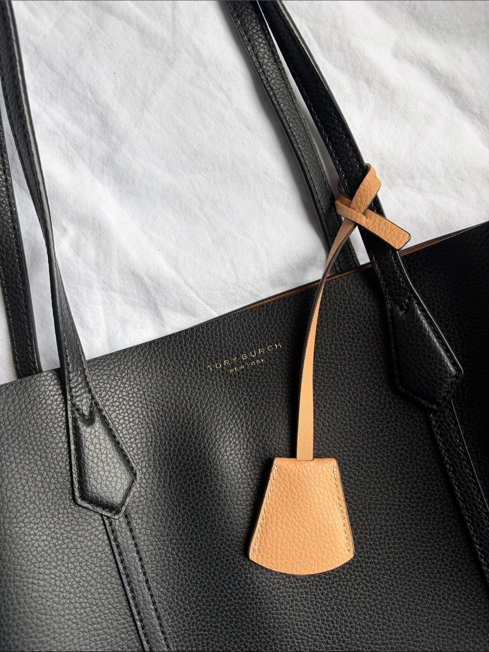 Price Drop! Tory Burch Black Perry Triple Compartment Tote NWT